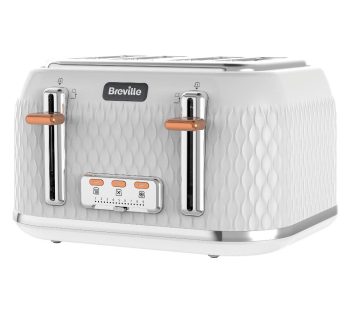 BREVILLE Curve VTT787 4-Slice Toaster – White, White