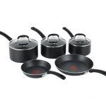 TEFAL E857S544 5-Piece Pan Set – Black, Black 